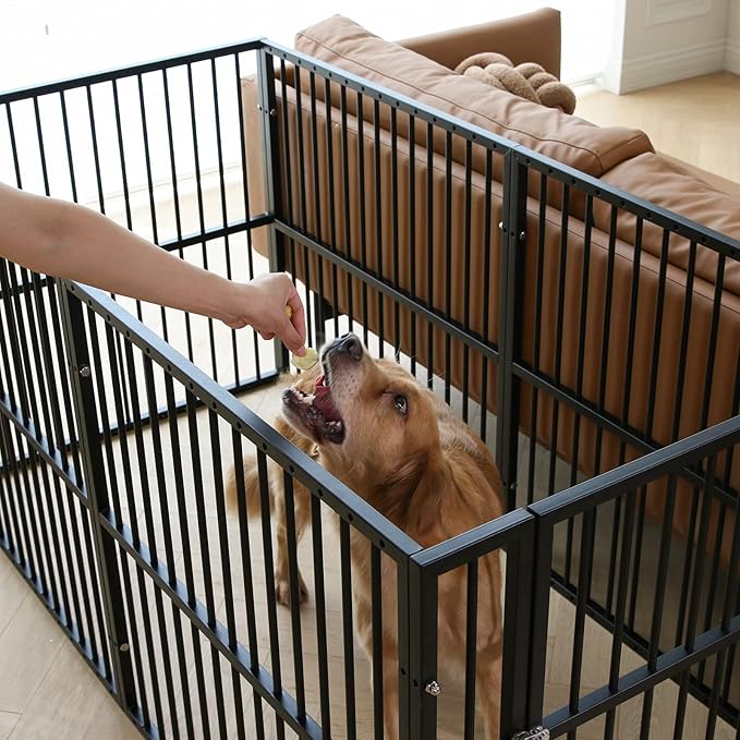 Dog Playpen 31.5" Height Puppy Pen,Heavy duty 31"- 63" Inch Extendable, Safe and Sturdy dog pens, Easy Assemble for Outdoor Indoor pet playpen