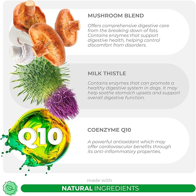 Mushroom Complex for Dogs - 90 Soft Chews - Turkey Tail Mushroom for Dogs - Immune Support, Joint Support, Digestive Support and Liver Support with Milk Thistle - Dog Mushroom Supplement (Soft Chew)