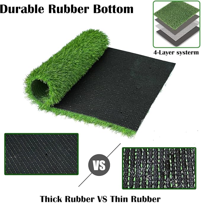 Large Dogs Artificial Grass Pee Pads, High Drain Puppy Potty Turf Training Tray, Pets Fake Grass Patch, 45" x 32"