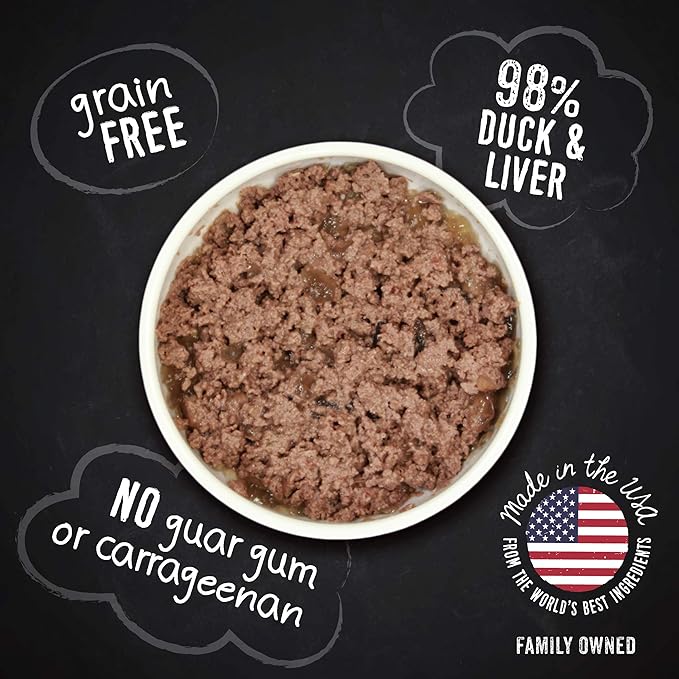HOUND & GATOS Wet Dog Food, 98% Duck & Liver, case of 12, 13 oz cans, Natural