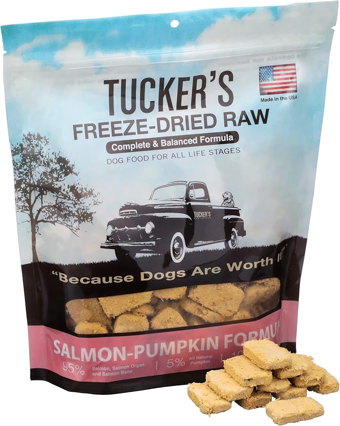 Tucker's Raw Frozen Freeze Dried Raw Dog Food, Salmon & Pumpkin Formula 12oz