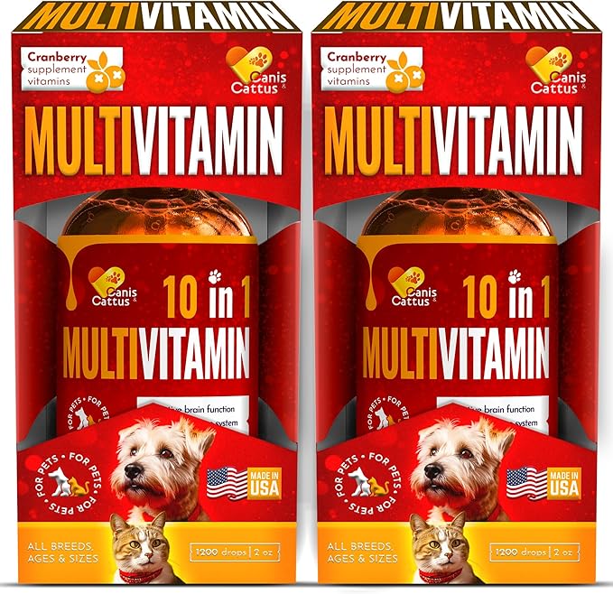 Multivitamin for Dogs | Cat Multivitamin | Dog Vitamins and Supplements | Cat Supplements & Vitamins | Dog Supplements & Vitamins | Pet Honesty Multivitamin 10-in-1 | Vitamins for Dogs | 2 Pack