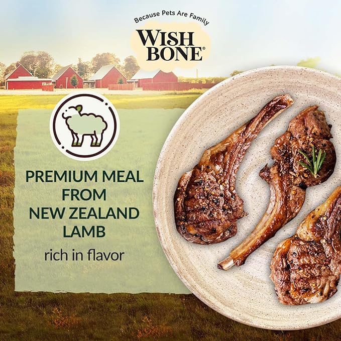 Wishbone Pasture New Zealand Lamb Dry Dog Food, Gluten-Free, Grain-Free Formula for Overall Pet Health - 4 lb