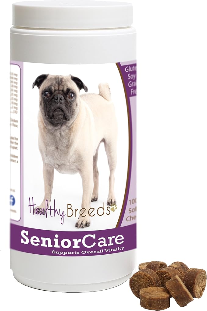 Healthy Breeds Pug Senior Dog Care Soft Chews 100 Count