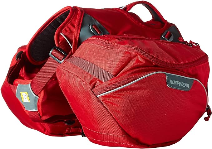 Ruffwear, Palisades Dog Pack, Multi-Day Hiking Backpack with Hydration Bladders, Red Currant, Medium