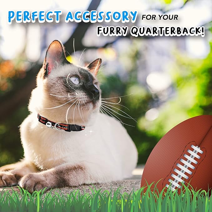 NFL CAT Collar Arizona Cardinals Satin Cat Collar Football Team Collar for Dogs & Cats. A Shiny & Colorful Cat Collar with Ringing Bell Pendant
