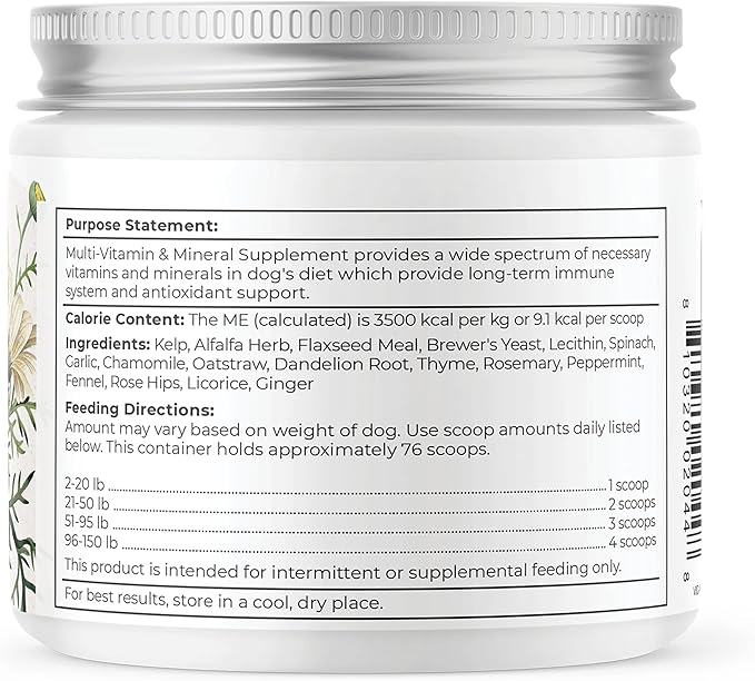 Dr. Harvey's Herbal Multi-Vitamin and Mineral Supplement for Dogs (7 Ounces)