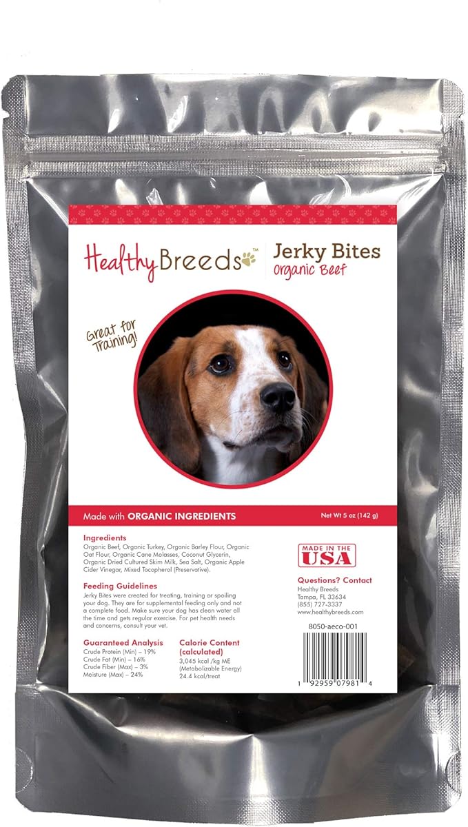 Healthy Breeds American English Coonhound Jerky Bites Beef Recipe Dog Treats 5 oz