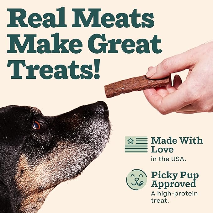 WOOF Super Strips, Protein-Rich Dog Treats, Beef Jerky for Dogs, Training Treats or Meal Booster, Made in The USA
