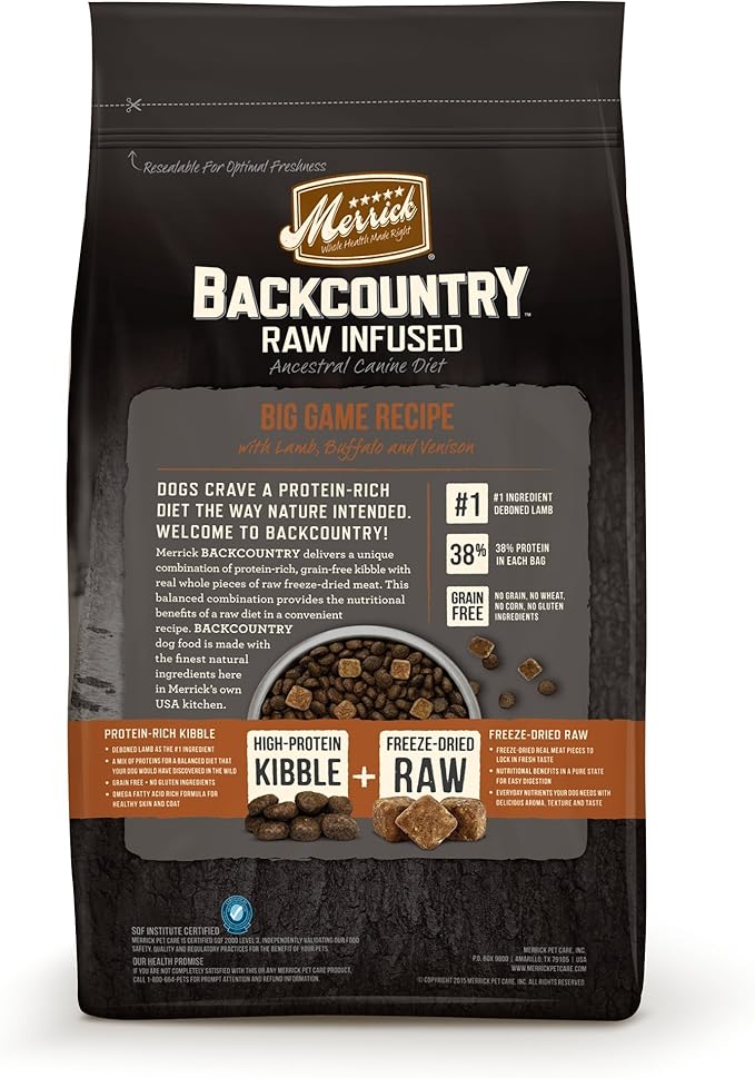 Merrick Backcountry Big Game Dry Dog Food, 4 Lbs.