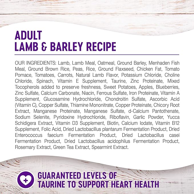 Wellness Complete Health Dry Dog Food with Grains, Made in USA with Real Meat & Natural Ingredients, All Breeds, Adult Dogs (Lamb & Barley, 30-lb) – With Nutrients for Immune, Skin, & Coat Support, 30.00 Pound (Pack of 1)