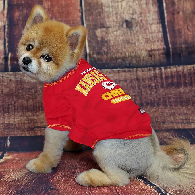Pets First PET SHIRT for Dogs & Cats - NFL KANSAS CITY CHIEFS Dog T-Shirt, Small. - Cutest Pet Tee Shirt for the real sporty pup