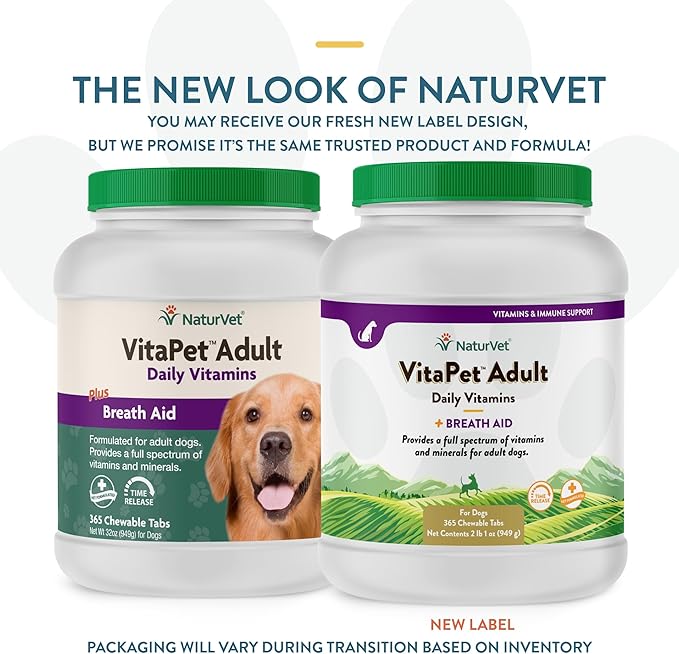 NaturVet Vita Pet Adult Plus Breath Aid Tablets -Time Release 365 ct