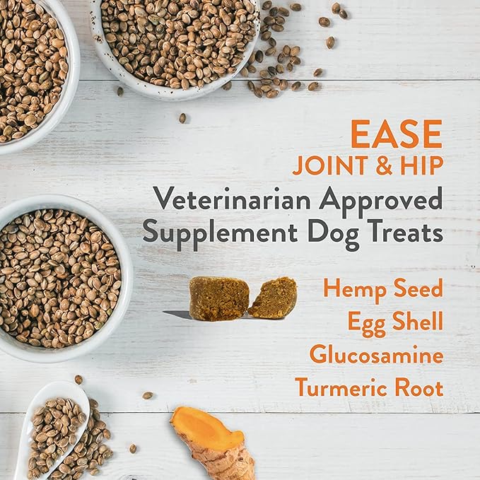 Green Gruff Hip & Joint Supplement for Dogs- Organic Arthritis Supplement w/Glucosamine, MSM, Turmeric - Made in USA - Joint Mobility, Reduced Inflammation, Arthritis Pain Relief - (6 pack, 144 chews)
