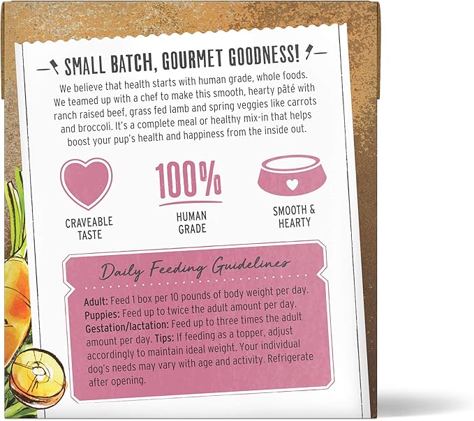 The Honest Kitchen Butcher Block Pâté: Beef, Lamb & Spring Veggies Wet Dog Food, 10.5 oz (Pack of 6)