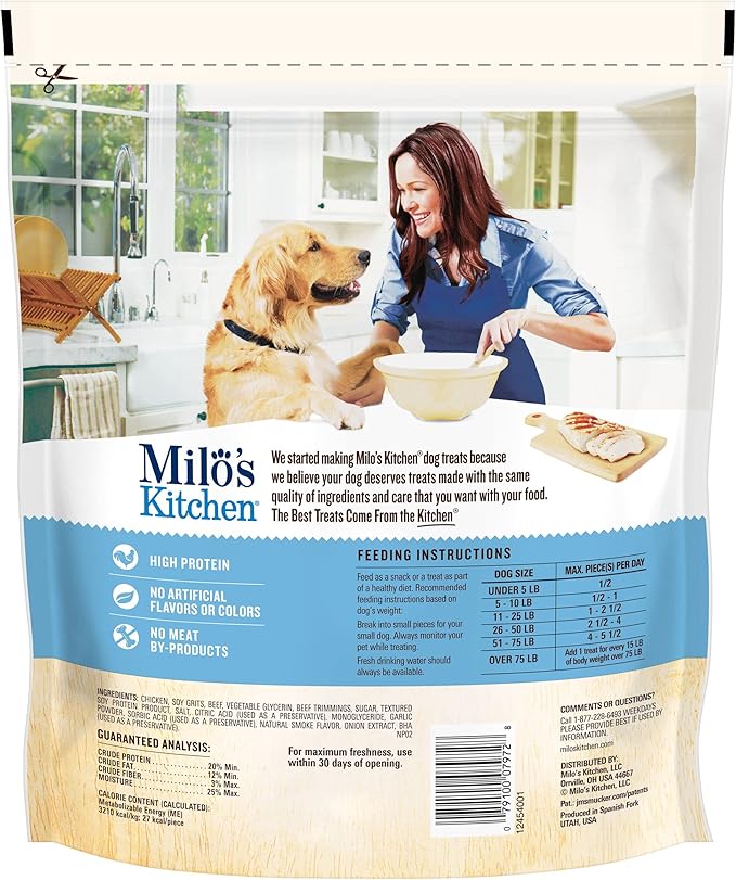 Milo's Kitchen Homestyle Dog Treats, Chicken Meatballs, 28 Ounce, High Protein, No Artifical Flavors