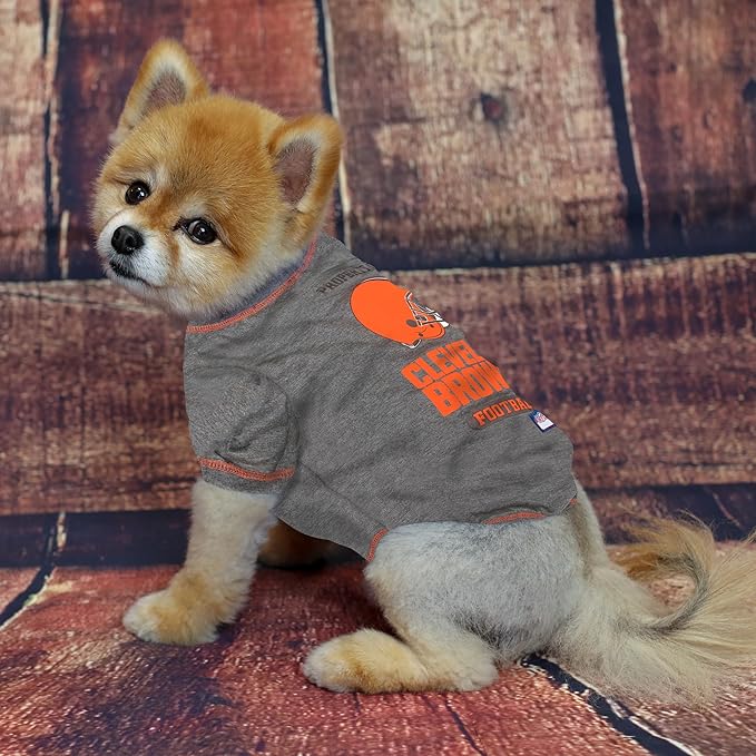 Pets First PET SHIRT for Dogs & Cats - NFL CLEVELAND BROWNS Dog T-Shirt, Large. - Cutest Pet Tee Shirt for the real sporty pup
