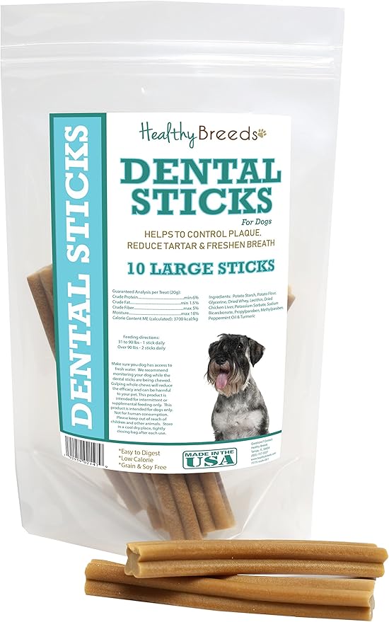 Healthy Breeds Standard Schnauzer Dental Sticks Large 10 Count