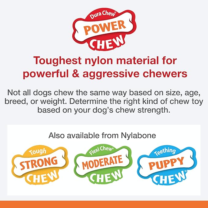 Nylabone Power Chew Flavor Frenzy Knuckle Bone Chew Toy for Dogs, Indestructible Chew Toys for Aggressive Chewers, Philly Cheesesteak Flavor, X-Large/Souper - 50+ lbs. (1 Count)