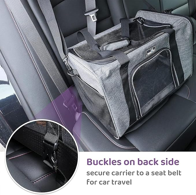 Dog Carriers for Small Dogs, Cat Carrier Travel, Expandable, Collapsible, 900D High density Oxford Cloth, Wear-Resisting, Anti Tearing, Reflective Tape,Safety Lock Zipper