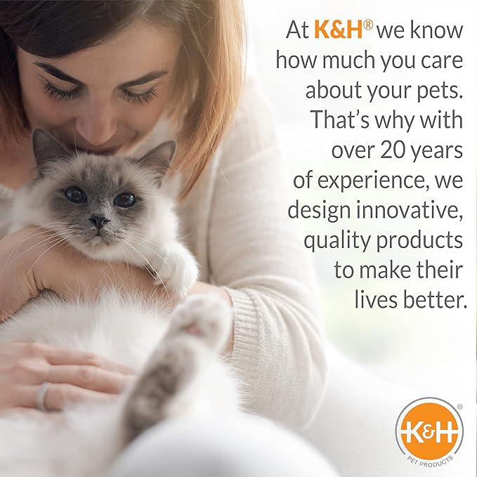 K&H Pet Products Mother's Heartbeat Plush Kitten Calming Toy Heart Pillow Red Kitten Heartbeat 6 Inch
