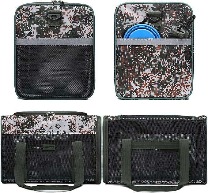 Frame Type Soft Surface Special pet Carrier, Soft Bread, cat, Dog and Rabbit Transport Carrier, and Carrier Approved by Airlines for pet Transport. (Large, Army Gray)