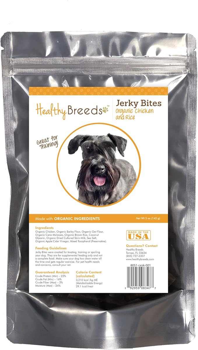 Healthy Breeds Cesky Terrier Jerky Bites Chicken & Rice Recipe Dog Treats 5 oz