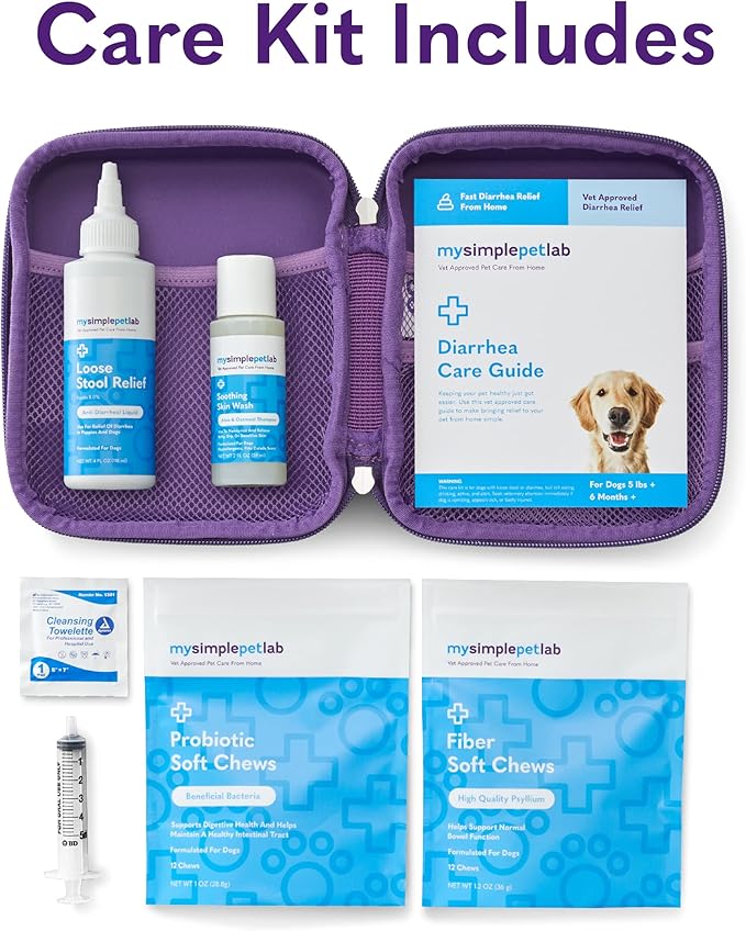 MySimplePetLab Diarrhea Care Dog Kit | Diarrhea Medicine for Dogs to Relieve Loose Stool, Diarrhea, Tummy Troubles, and Stool Accidents | Dog Diarrhea Medication Kit