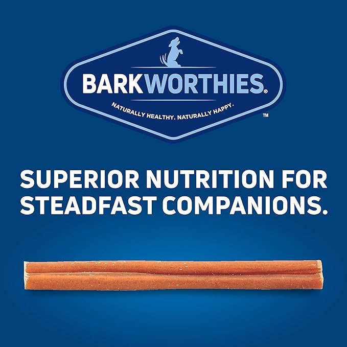 Barkworthies Odor-Free 12-inch Bully Sticks (3 Pack) - Healthy Dog Chews - Protein-Packed, Highly Digestible, All-Natural Rawhide Alternative Dog Treats - Promotes Dental Health