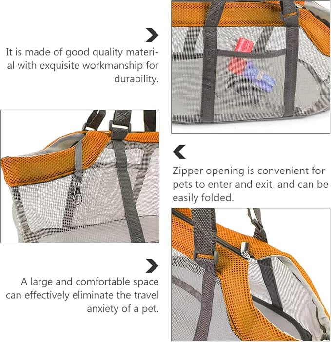 Pet Carrier Bag, Dog Purse, Cat Carrier Handbag with Breathable Mesh, Lightweight Panoramic Pet Bag for Small Dogs and Cats, Ideal Dog Travel Bag and Cat Transport Tote (15.7" x 7.9" x 8.7")