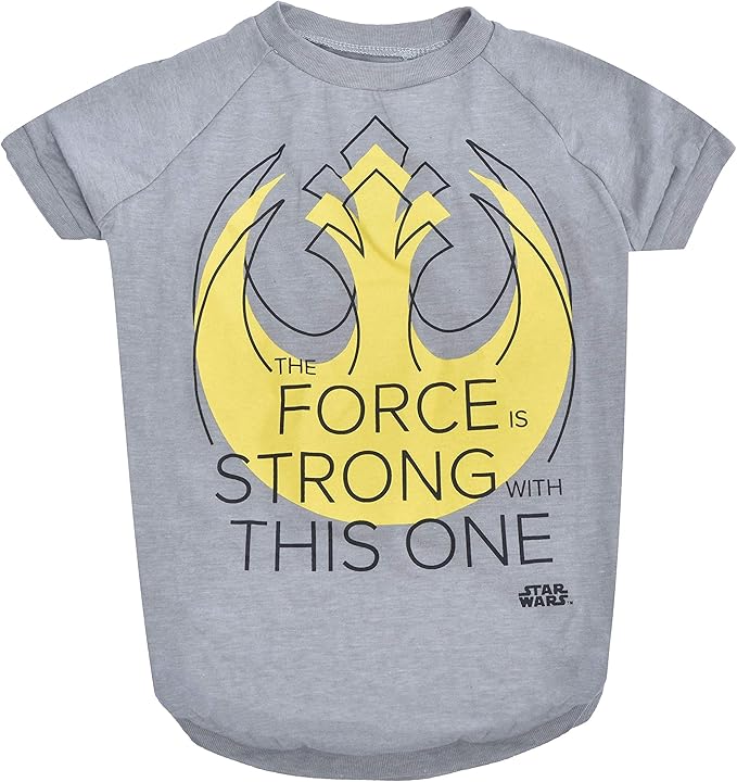 Star Wars for Pets "The force Is Strong With This One" Dog Tee | Star Wars Dog Shirt for Small Dogs | Size Small | Soft, Cute, and Comfortable Dog Clothing and Apparel