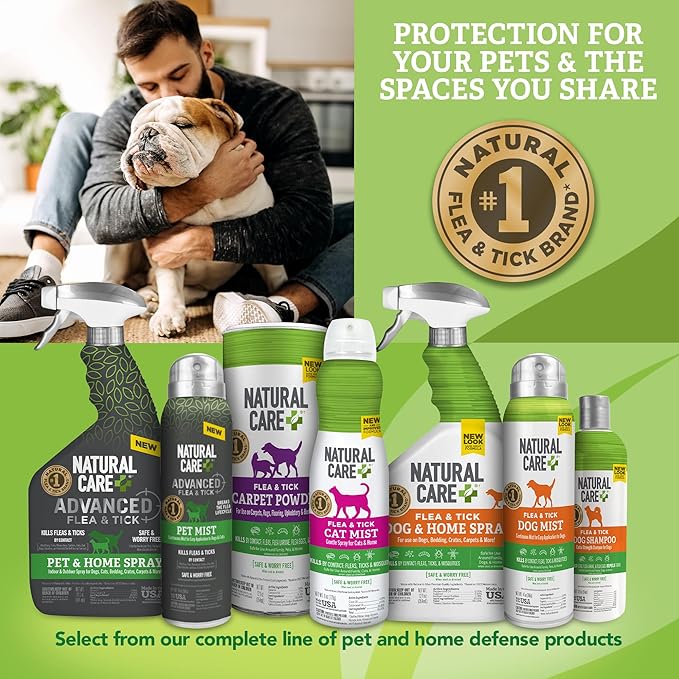 Flea and Tick Spray for Dogs and Cats - Flea & Tick Treatment for Dogs and Cats - Flea & Tick Killer with Certified Natural Oils - 14 Ounces