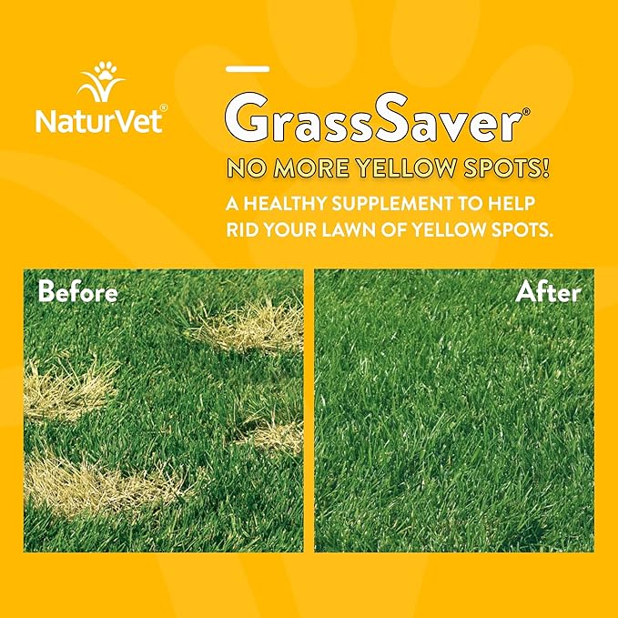 NaturVet – GrassSaver Supplement for Dogs – Healthy Supplement to Help Rid Your Lawn of Yellow Spots – Synergistic Combination of B-Complex Vitamins & Amino Acids – 500 Tablets