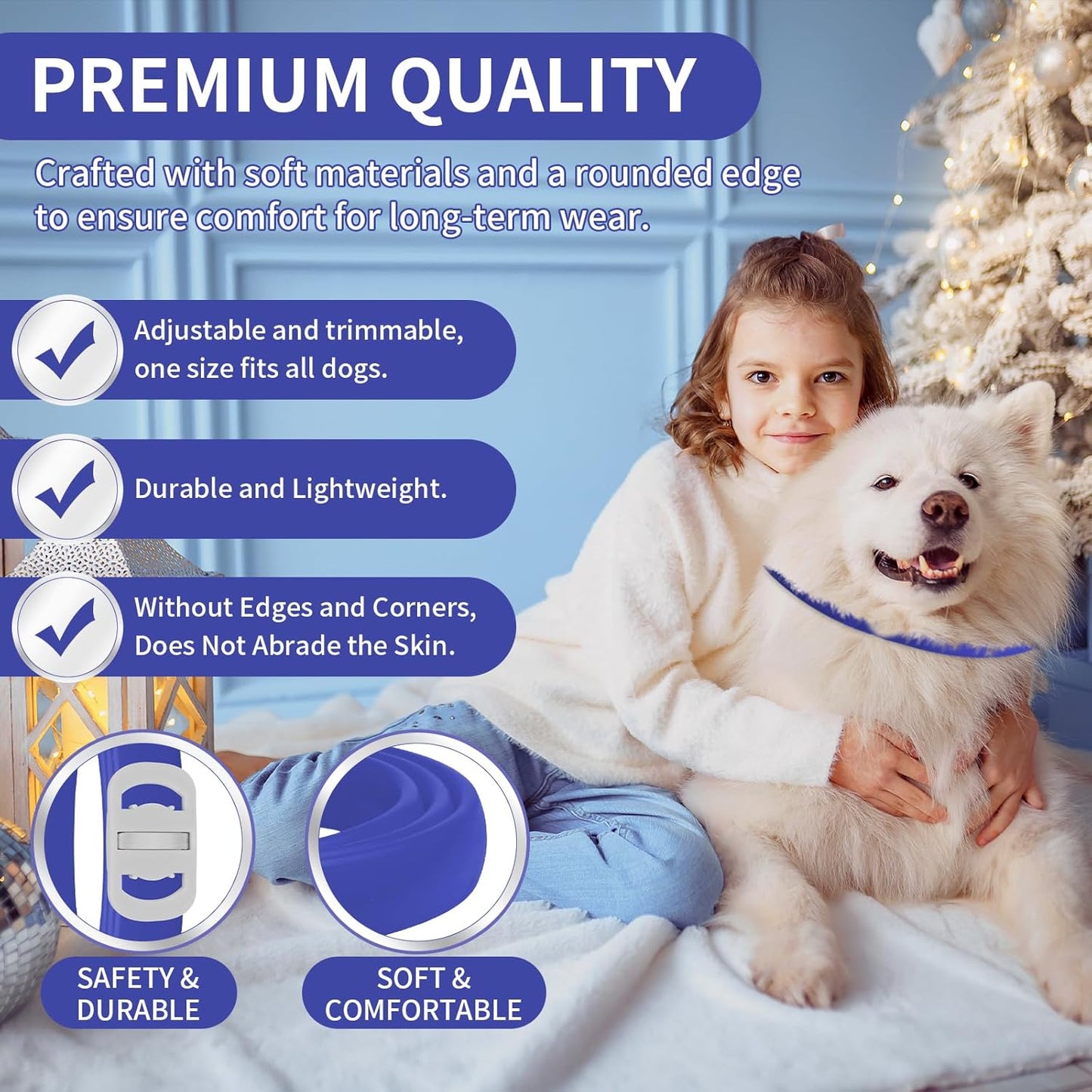 4 Pack Flea Collar for Dogs, 32 Months Flea and Tick Prevention for Dogs, Adjustable Flea and Tick Collar for Dogs Puppies, Waterproof Dog Flea Collar, Natural Dog Flea and Tick Treatment(Blue & Pink)