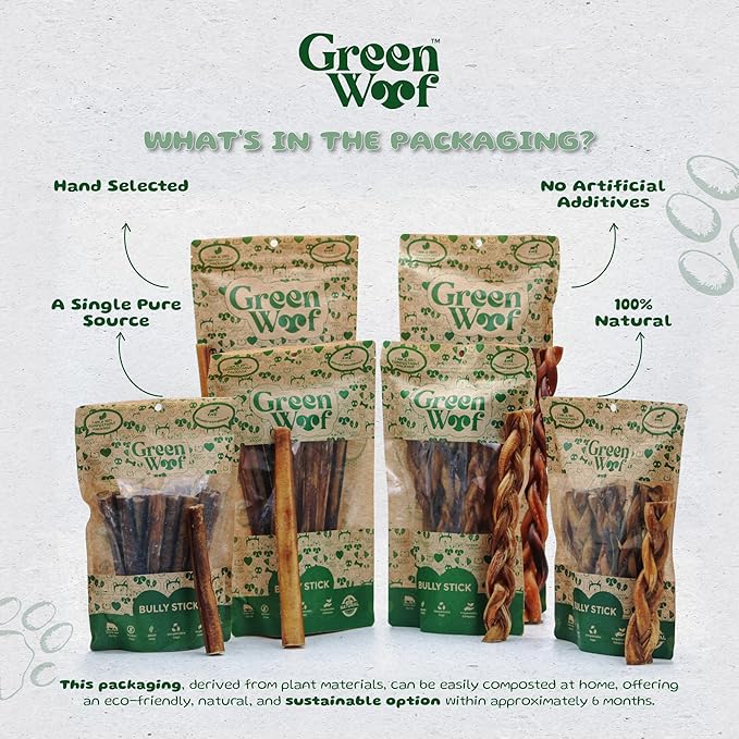 Bully Sticks (6 Inch), Easily Digestible 100% Pure Beef Treats, Pasture-Raised, Organic, Grain-Free, Durable and Long-Lasting Chews for Medium & Large Dogs (Medium, 10, Count)