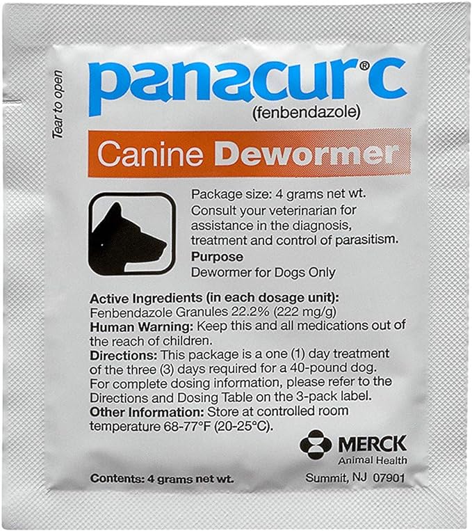 Panacur C Canine Dewormer (Fenbendazole), 4 Gram, 3 Count (Pack of 1), Red