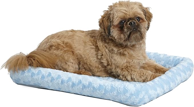 MidWest iCrate Starter Kit - 24-Inch Crate Ideal for Small Dogs, Includes Crate, Bed, Bowls & Cover (Blue)