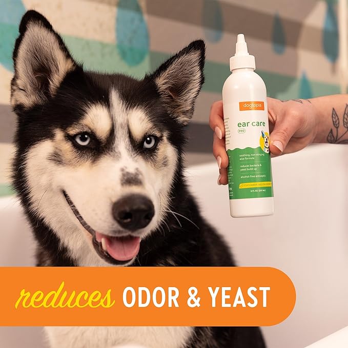 Ear Care Pro Solution for Dogs | Effective Antiseptic Ear Care Solution (8oz) for Pets | Non-Stinging, Alcohol-Free Formula to Remove Dirt and Build-Up | Promotes Clean and Healthy Ears