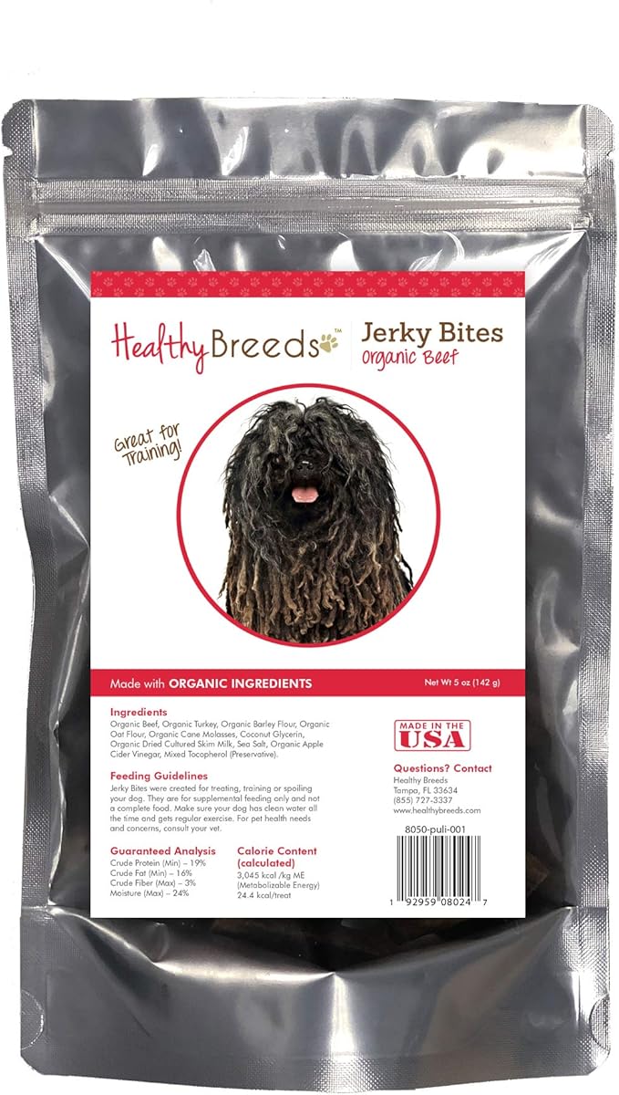 Healthy Breeds Pulik Jerky Bites Beef Recipe Dog Treats 5 oz