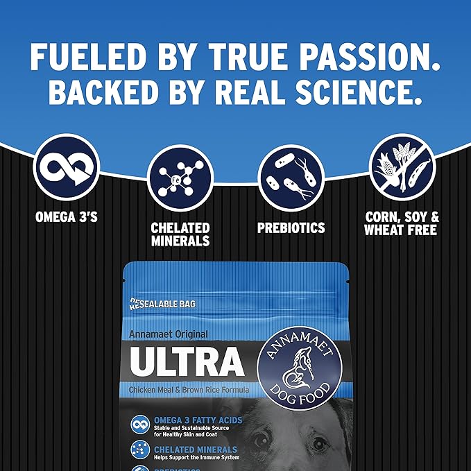Annamaet Original Ultra Formula Dry Dog Food, 32% Protein (Chicken & Brown Rice), 40-lb bag