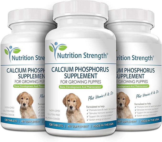 Calcium Phosphorus for Dogs Supplement, Provide Calcium for Puppies, Promote Healthy Dog Bones and Puppy Growth Rate, Dog Bone Supplement, 120 Chewable Tablets