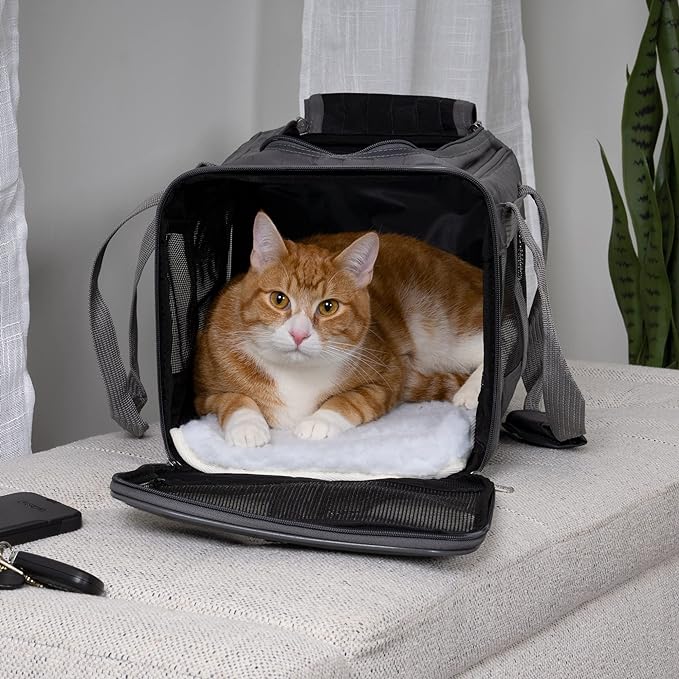 Sherpa Original Deluxe Travel Pet Carrier, Airline Approved & Guaranteed On Board - Charcoal Gray, Medium