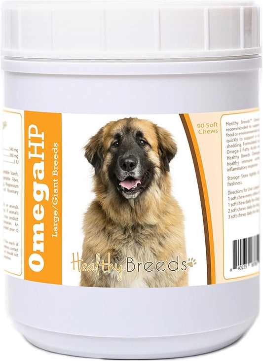 Healthy Breeds Leonberger Omega HP Fatty Acid Skin and Coat Support Soft Chews 90 Count