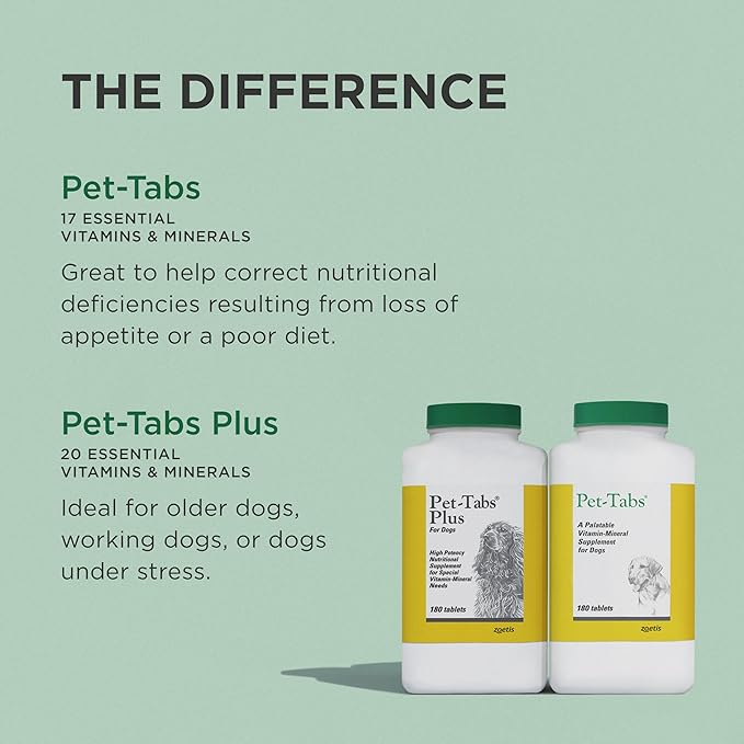 Pet-Tabs Multivitamin and Mineral Supplement for Dogs with Special Nutritional Needs, Chewable Tablet, 500 Count Bottle for Multi-Dog Household