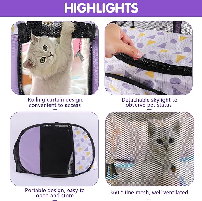 Portable Dog Cat Playpen Small Dog Puppy Kitten Play Pens Indoor Pop Up Travel Dog Pen for Outdoor Camping Use