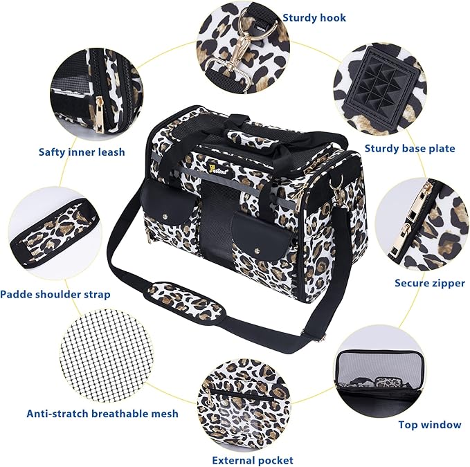 Pet Carrier Cat Carrier for Small Dogs, Dog Carrier, Cat Kennel, Dog Cat Pet Travel Carrier, Soft- Sided Pet Travel Carrier for Cats Dogs, Portable Foldable Pet Bag (Large)