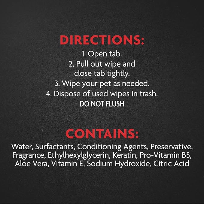 Furminator DeShedding Grooming Wipes for Cats Refresh and Deodorize Coat without Bathing, 50 Count