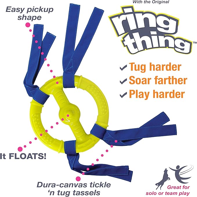 Nylabone Power Play Ring Thing Floatable Interactive Play Toy, Fetch Toy for Dogs, Medium (1 Count)
