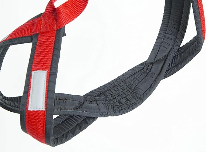 Neewa X-Back Racing Harness - Medium/Large, Red | High-Performance, Reflective Gear for Slim, Long-Bodied Dogs | Suitable for Canicross, Skijoring | Neck 16in, Chest 30in, Back 24in