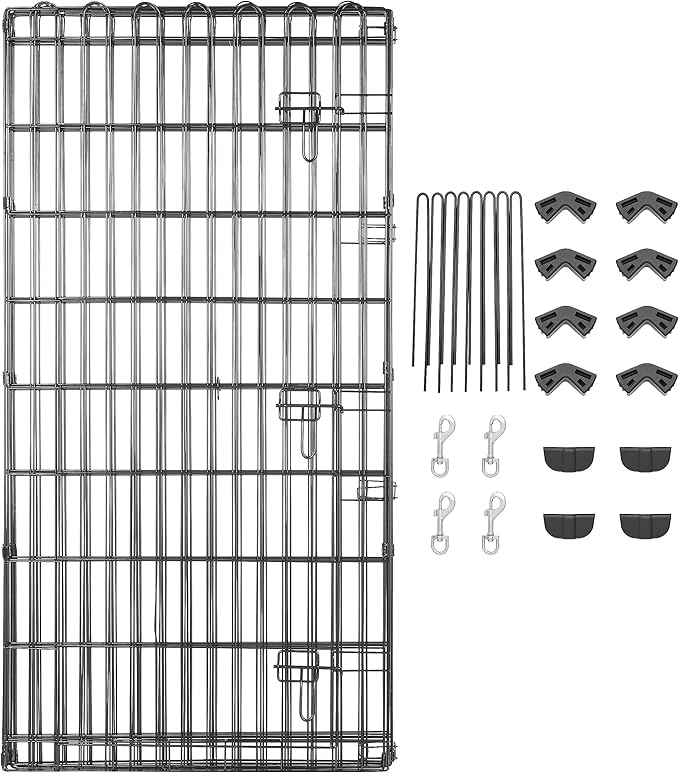 Amazon Basics Foldable Octagonal Metal Exercise Pet Play Pen for Dogs, Fence Pen, Single Door, Black, 60 x 60 x 48 Inches